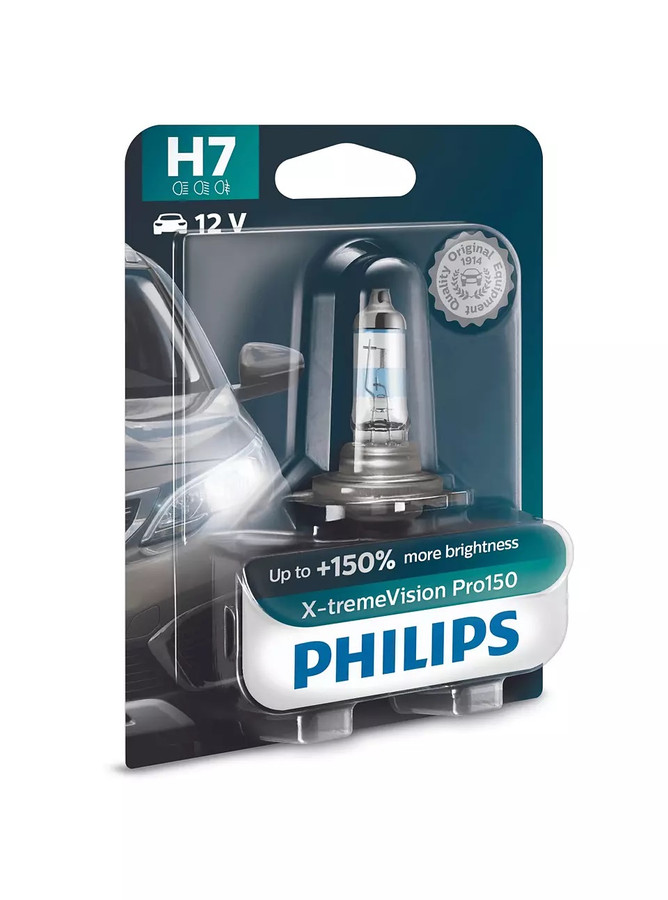 Philips X-tremeVision Pro150 H7, Twin Headlight Bulbs