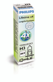 Philips H3 LongLife EcoVision 12V 55W Car Headlight Bulb
