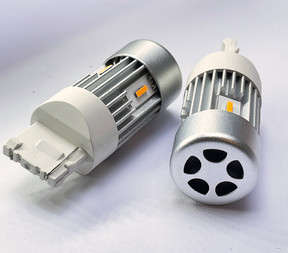 Super Canbus Amber 18W Car Indicator wy21w (585) LED Bulbs (12V) 1800lm with Fan, Pack of 2