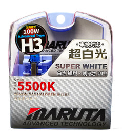 MARUTA® H3 100W 12V Super White (5500K) Xenon Gas Filled Car Headlight / Front Fog Light Bulbs With Advanced Technology