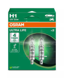 OSRAM H1 (64150ULT-2HB) 12V 55W ULTRA LIFE - Up to 4x Lifetime Twin Pack 