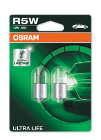 Osram R5W 12v 5w Ultra Life up to 3 x Lifetime Bulbs (Twin Pack) (5007ULT-02B)
