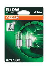 Osram R10W 12v 10w Ultra Life up to 3 x Lifetime Bulbs (Twin Pack) (5008ULT-02B)