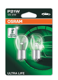 Osram 382 P21W 12v Ultra Life up to 3 x Lifetime Bulbs (Twin Pack) (7506ULT-02B)