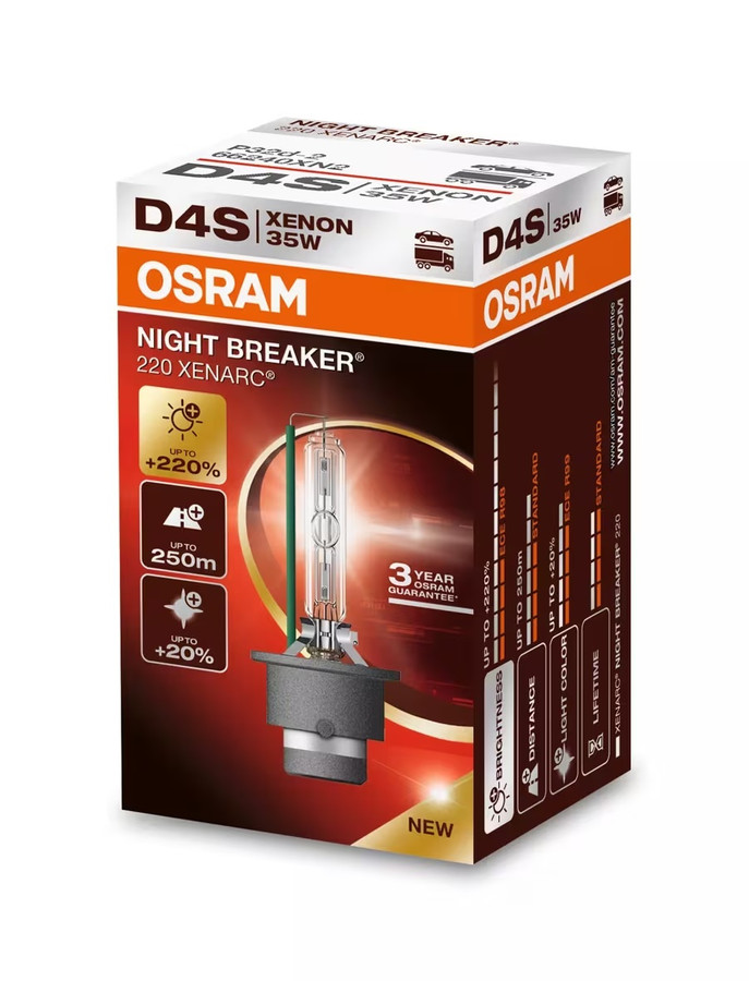 Osram D4S Xenarc Night Breaker 220 HID Bulb 66440XN2
