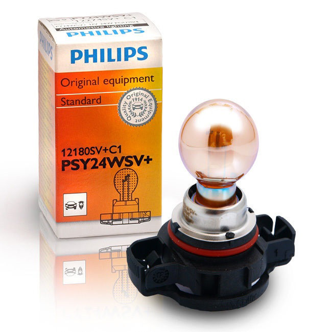Señal de halógeno Philips PY24W silvervision Luz Indicadora 12 V 24 W PGU20/4 sola