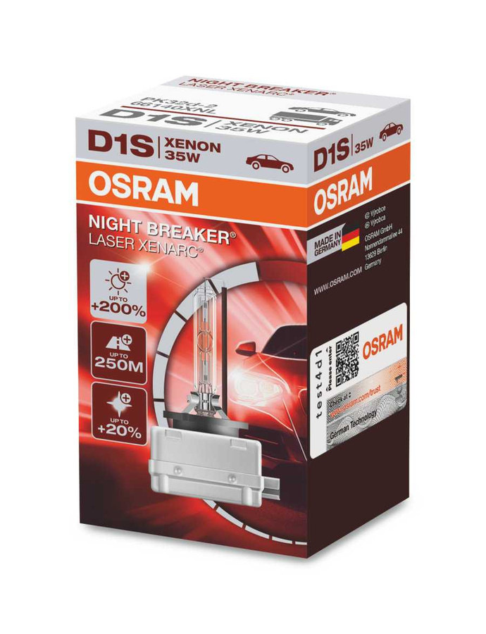 Osram D1S Night Breaker Laser HID Xenon Bulb 66140XNL