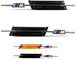 D-Lumina LED Side Indicators M-Style BMW 1/3 /5 Series E90 E91 E92 E93 E60 E61 E82 E88,Smoke Lens Front fender Sidemarker Yellow Lamp Pack of 2