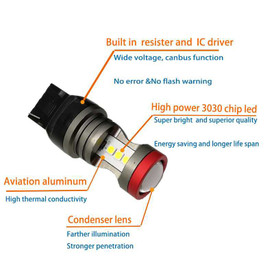 382 P21W 12V-24V 7* 3030 SMD Canbus LED Bulbs White/Amb/Red