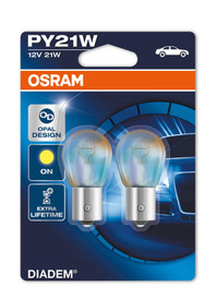 Osram 581 PY21W Diadem Amber light Bulbs (Twin Blister Pack)