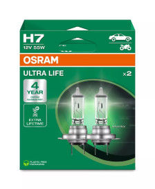 OSRAM H7 (64210ULT-2HB) 12V 55W ULTRA LIFE - Up to 4x Lifetime - Twin Pack