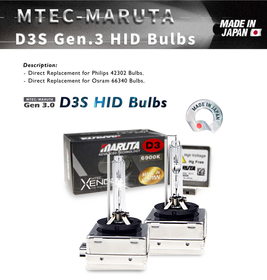 MTEC 6000K D3S Xenon HID Bulbs