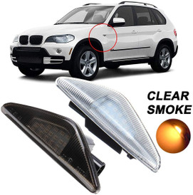 2 X Bmw LED Side Marker Amber (Clear Lens) 18 SMD Indicator Light E70 X5 E71 X6 F25 X3 