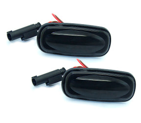 2 x Land Rover LED Side Amber Indicator Lamps (Smoked) - Discovery 2 Freelander 1 Defender 