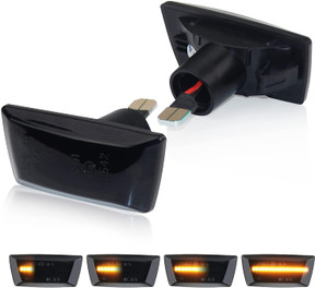 D-Lumina Dynamic Sequential LED Side Indicators For Vauxhall / Opel Adam Astra H, Corsa D/E, Insignia A, Meriva B, ZafIra B, Smoked Lens Dynamic Amber Lamps, Pack of 2