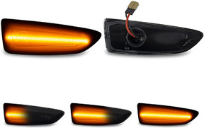 D-Lumina Dynamic LED Side Indicators For Vauxhall / Opel Astra J/K, Zafira C, Insignia B Smoked Lens Dynamic Amber Lamps, Pack of 2 