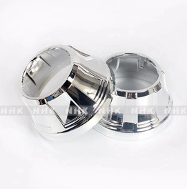 NHK® New Cone 3” Chrome Shroud For Car Headlight LED HID Projector Lens, set of 2