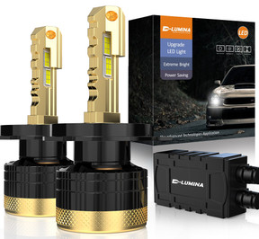 D-Lumina H4 (H/L) LED Headlight Bulbs, 120W 12000LM 6500K White, 2-Pack