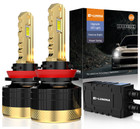 D-Lumina H8/H9/H11 LED Headlight Bulbs, 120W 12000LM 6500K White, 2-Pack