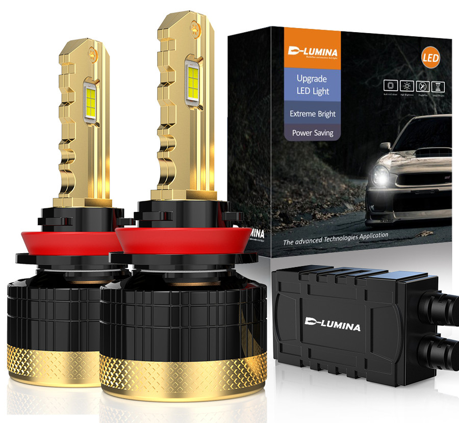 D Lumina H8 H9 H11 LED Headlight Bulbs 120W 12000LM 6500K White 2 Pack HIDS Direct for HID Xenon kits Xenon bulbs MTEC bulbs LED s Car Parts and Air Suspension