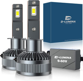 D-Lumina H1 (12V-24V) LED Headlight Bulbs, 130W 26000LM 6000K Canbus LED 