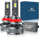 D-Lumina H8/H9/H11 (12V-24V) LED Headlight Bulbs, 130W 26000LM 6000K Canbus LED