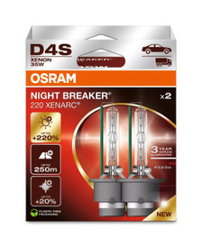 Osram D4S 35w Xenarc Night Breaker Laser 220 HID Xenon Bulbs 66440XN2-2HB (Duo Pack)