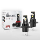 H4 Dual Beam LED Headlight Bulbs - 6000LM 6000K White, CANBUS, 12V-24V (Pair)