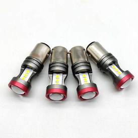380 P21/5W 12V-24V Canbus LED Indicator Bulbs 7x 3030 SMD 3000K Amber