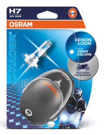 Osram H7 X-Racer 55w Motorbike bulbs Xenon Blue Effect 4k (Twin Pack) 