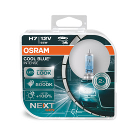 Osram H7 Cool Blue Intense (Next GEN) 55w Bulbs +100% Light 5000K (Twin Pack) (64210CBN-HCB)