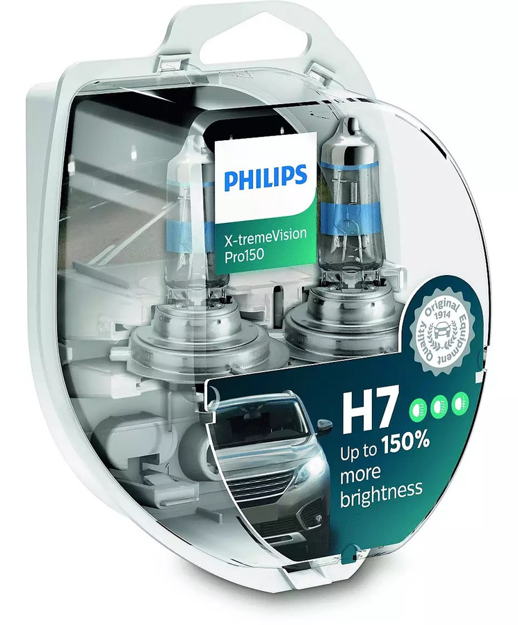 Philips X-tremeVision Pro150 H7 55w 12V Headlight bulbs (Twin Pack