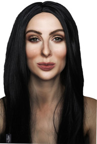 70's Cher - Long Black Costume Wig (High Quality Fibre) - by Allaura