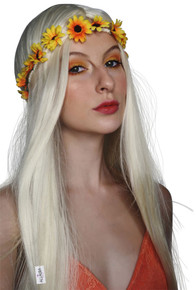 Happy Hippy 60's Long Blonde Costume Wig (High Quality Fibre) - by Allaura