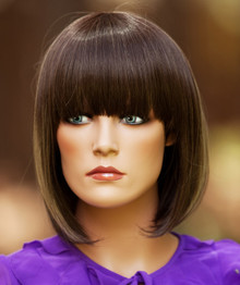 ALLY - Heat Resistant Brown Highlighted China Bob Wig - by Allaura