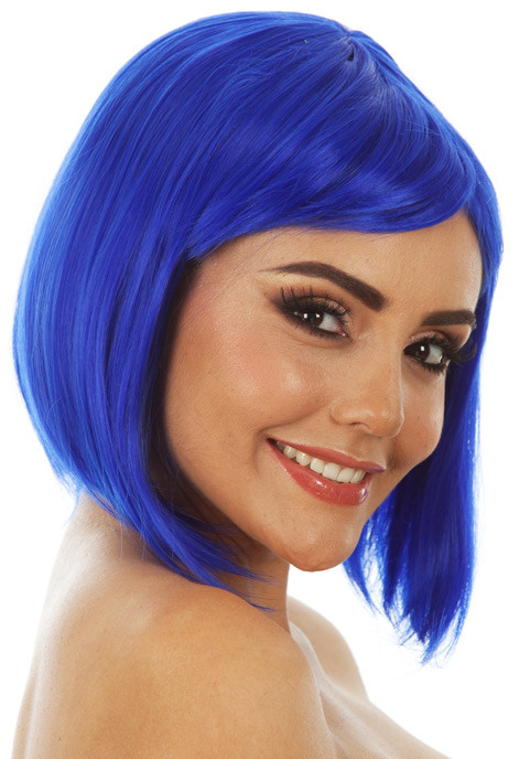 blue bob wig