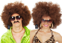 Jumbo Brown Afro 70's Disco Costume Wig - Unisex - by Allaura
