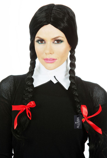 Wednesday Addams Black Plaits Costume Wig - by Allaura
