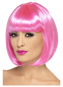 Pink Short Bob Partyrama Costume Wig
