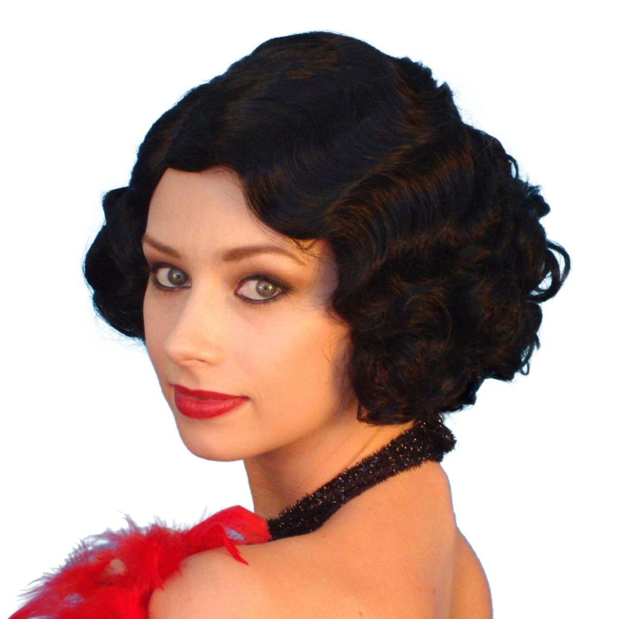 black 1920s wig