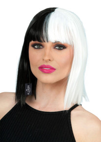 Sia Inspired Black & White Bob Costume Wig (High Quality) - by Allaura