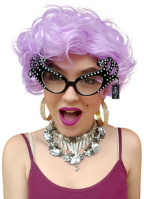Dame Edna Inspired Purple Costume Wig