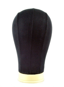 22" Black Canvas Wig Block Head (55cm)