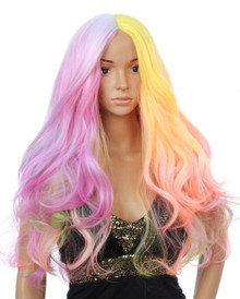 DELUXE Pastel Rainbow Long Fashion Wig - by Allaura
