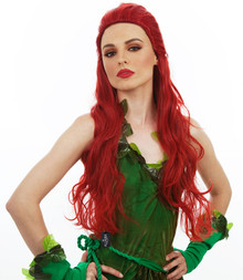 Poison Ivy Long Red Womens Costume Wig - by Allaura