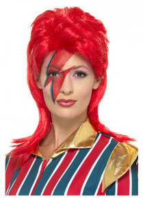80's Bowie Ziggy Stardust Red Mullet Costume Wig
