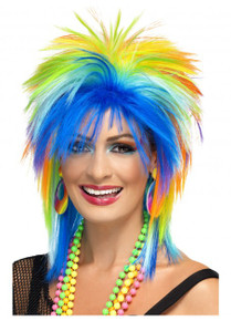 80's Rainbow Spiky Mullet Costume Wig
