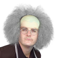 Beetlejuice, Old Man, Einstein Bald Cap & Grey Frizzy Hair Costume Wig