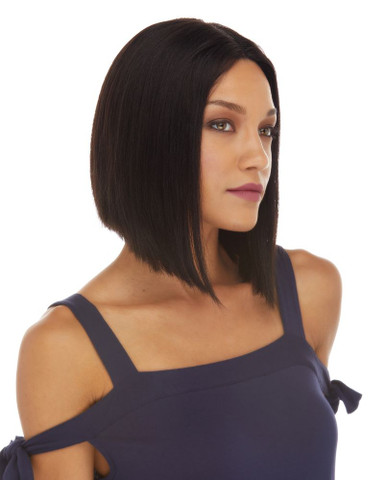 JACQUELINE - 100% Black Remy Brazilian Human Hair Lace Front Wig - By Elegante