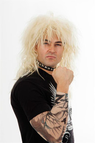 80's Mens Heavy Metal Rocker Wig Blonde Costume Wigs - by Allaura